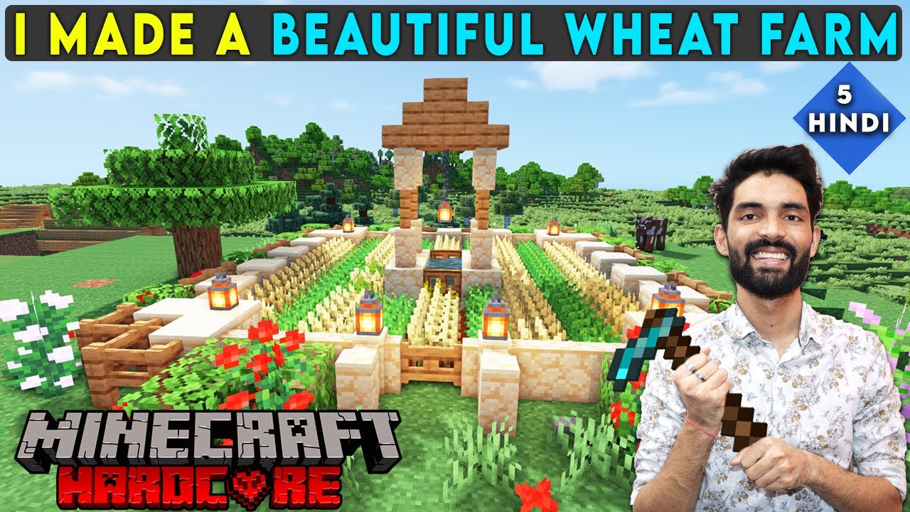 I Made A Beautiful Wheat Farm Minecraft Hardcore Survival Gameplay In