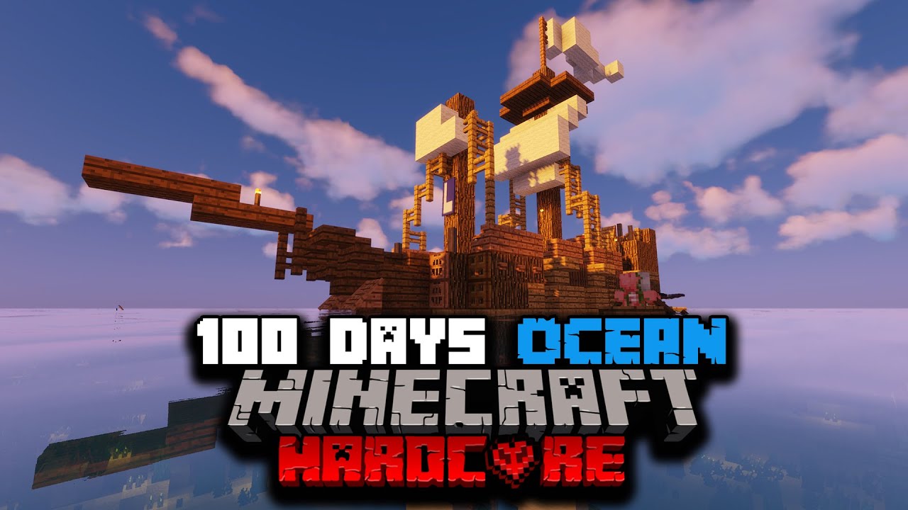 I Survived 100 Days Of Hardcore Minecraft In A Modded Ocean Only World