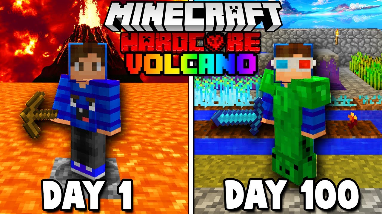 I Survived 100 Days In A Volcano On Hardcore Minecraft Here S What