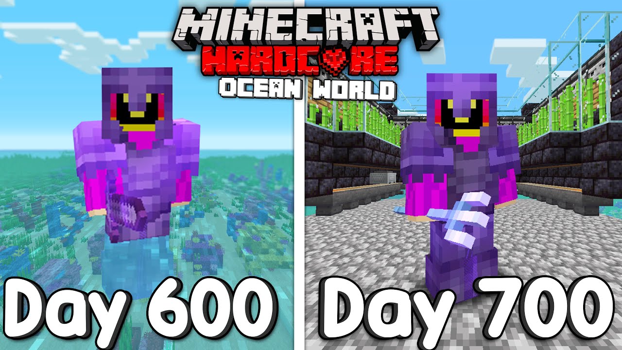 I Survived Days Of Hardcore Minecraft In An Ocean Only World