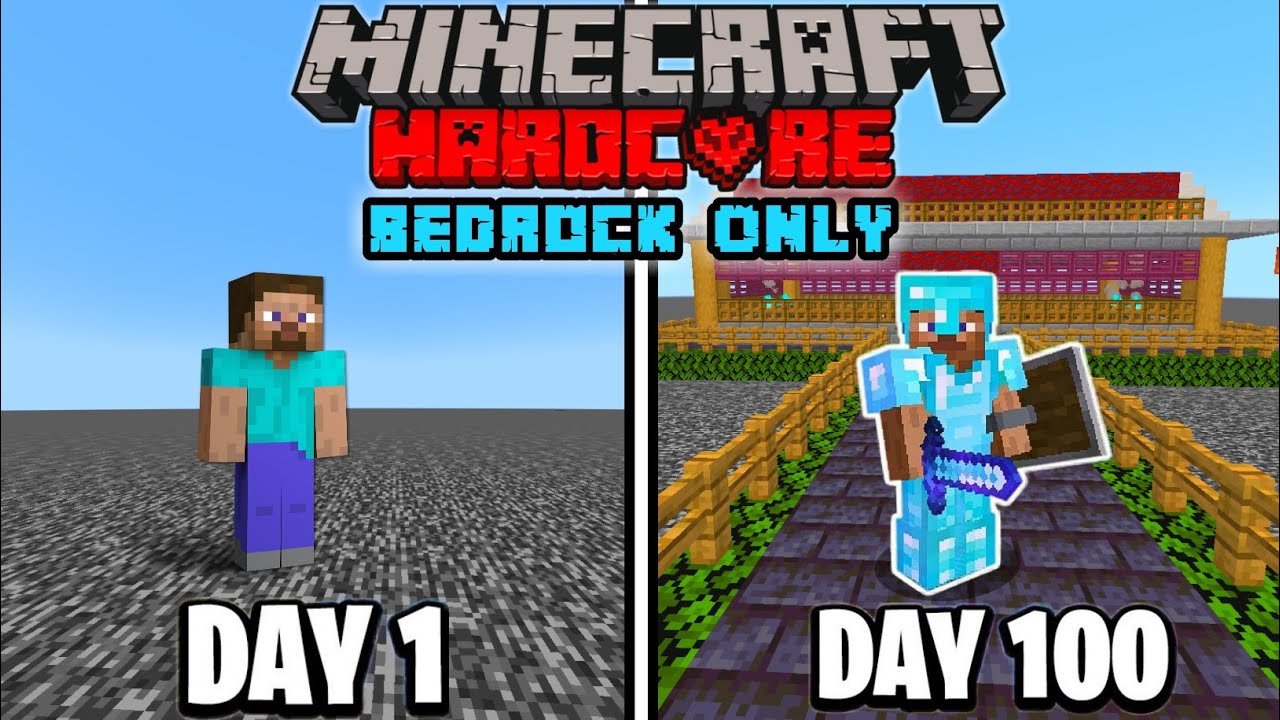 I Survived Days In Bedrock Only World In Minecraft Hardcore