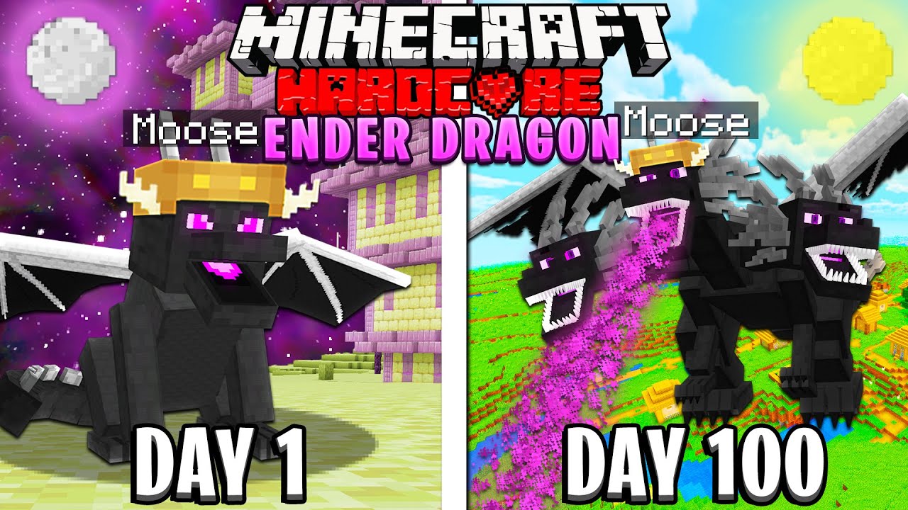 I Survived 100 Days As A ENDER DRAGON In HARDCORE Minecraft