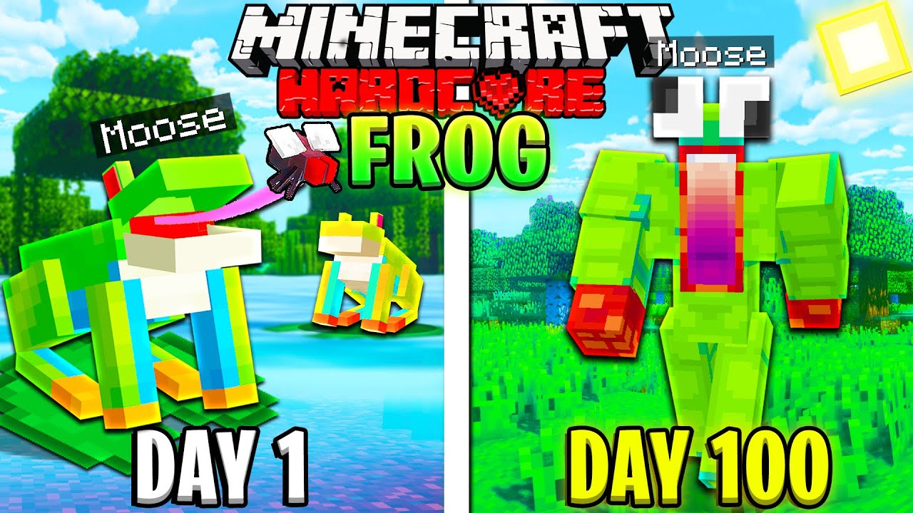 I Survived 100 Days As A FROG In HARDCORE Minecraft Minecraft Videos