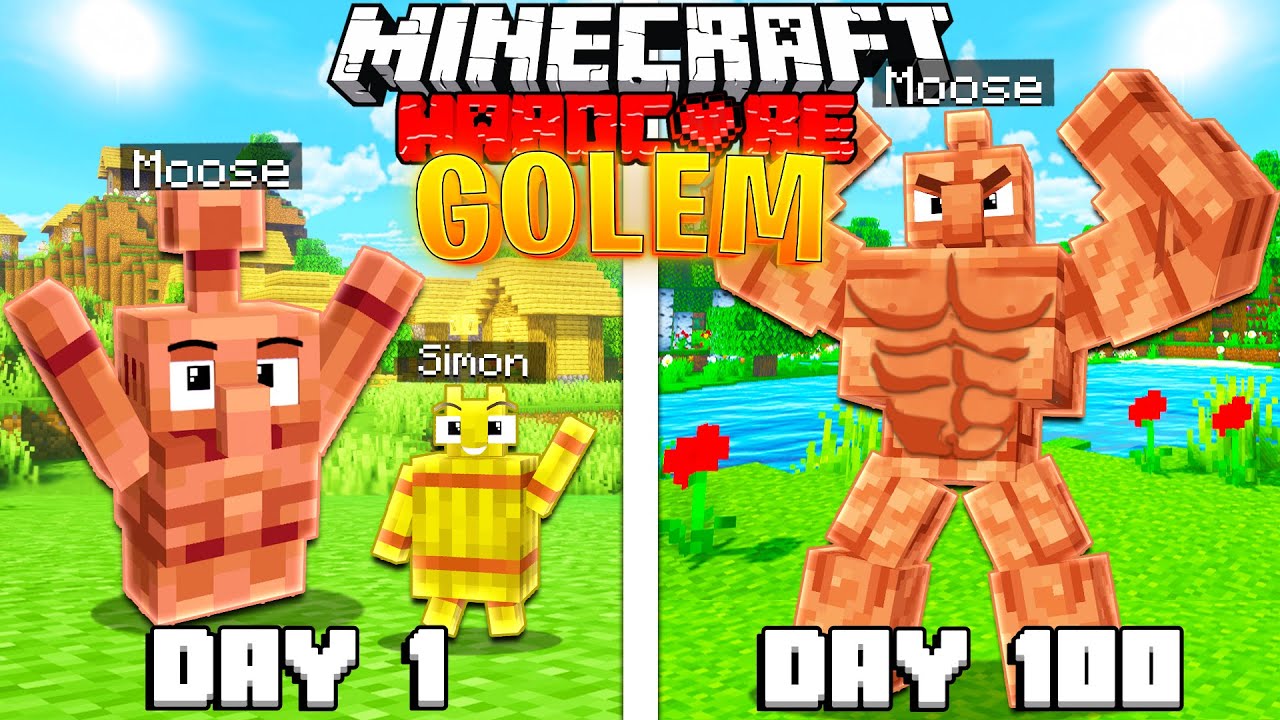 I Survived Days As A Copper Golem In Hardcore Minecraft