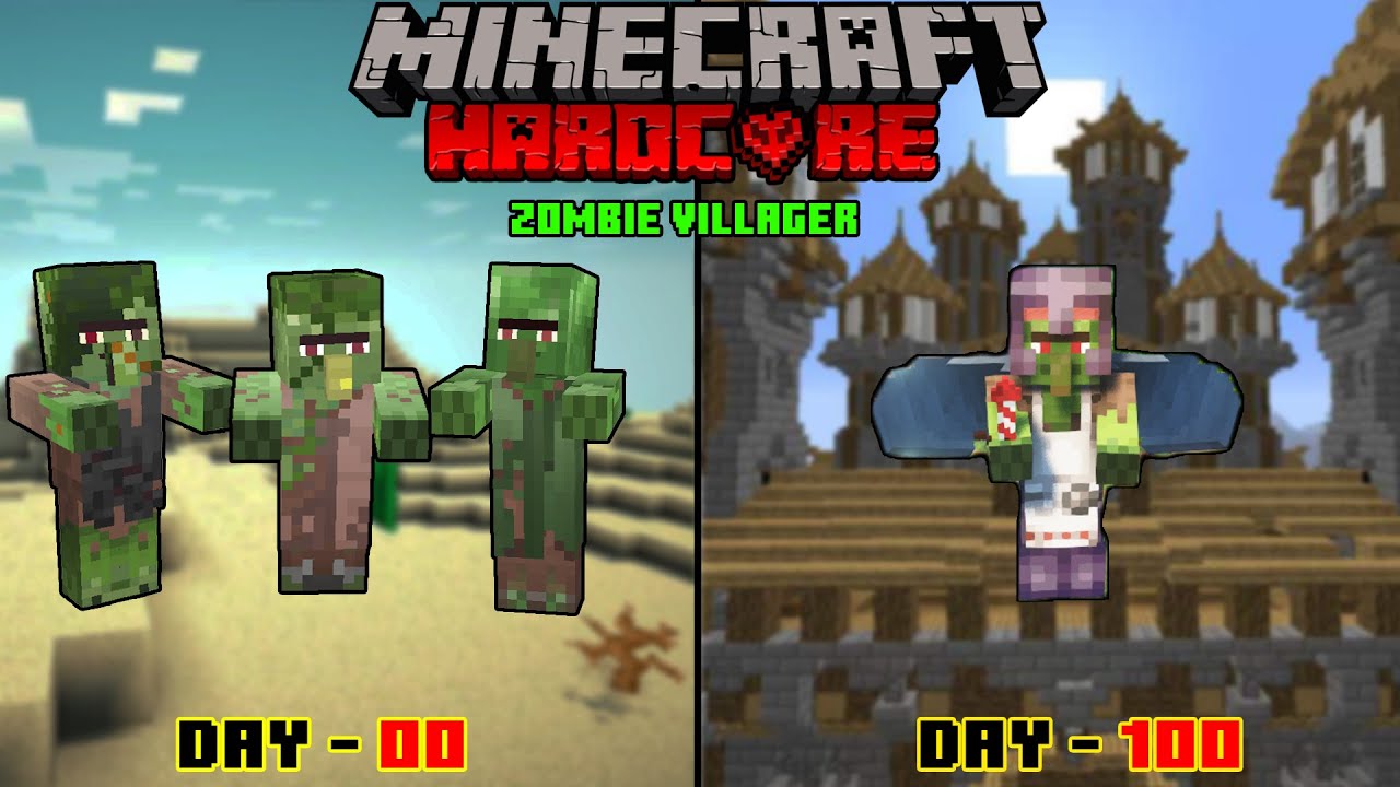 I Survived 100 Days As A ZOMBIE VILLAGER In Hardcore Minecraft Hindi