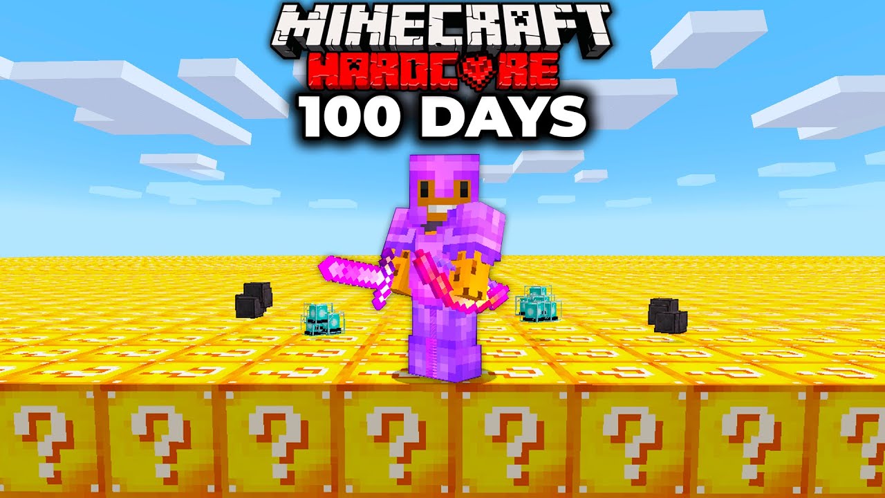 I Survived 100 Days In A LUCKY BLOCK SUPERFLAT World In Hardcore