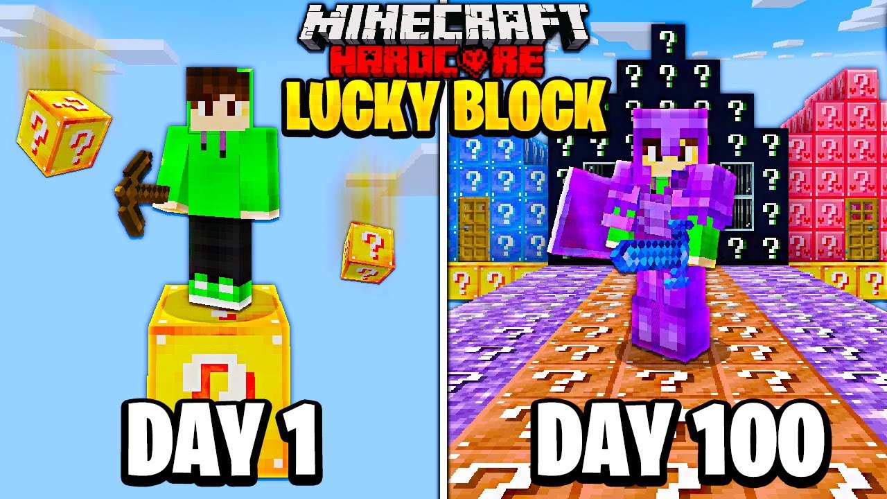 I Survived Days On One Lucky Block In Minecraft Hardcore