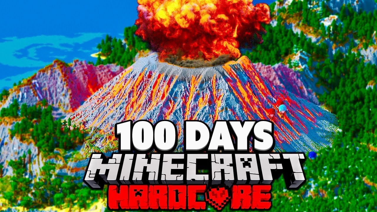 I Survived 100 Days On VOLCANO ISLAND In Minecraft Hardcore