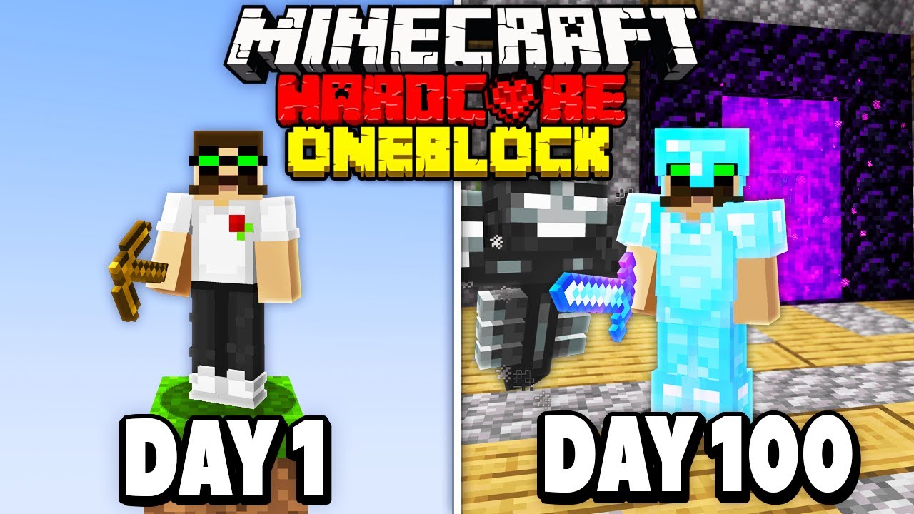 I Survived Hardcore Minecraft Skyblock Oneblock For Days And Here S