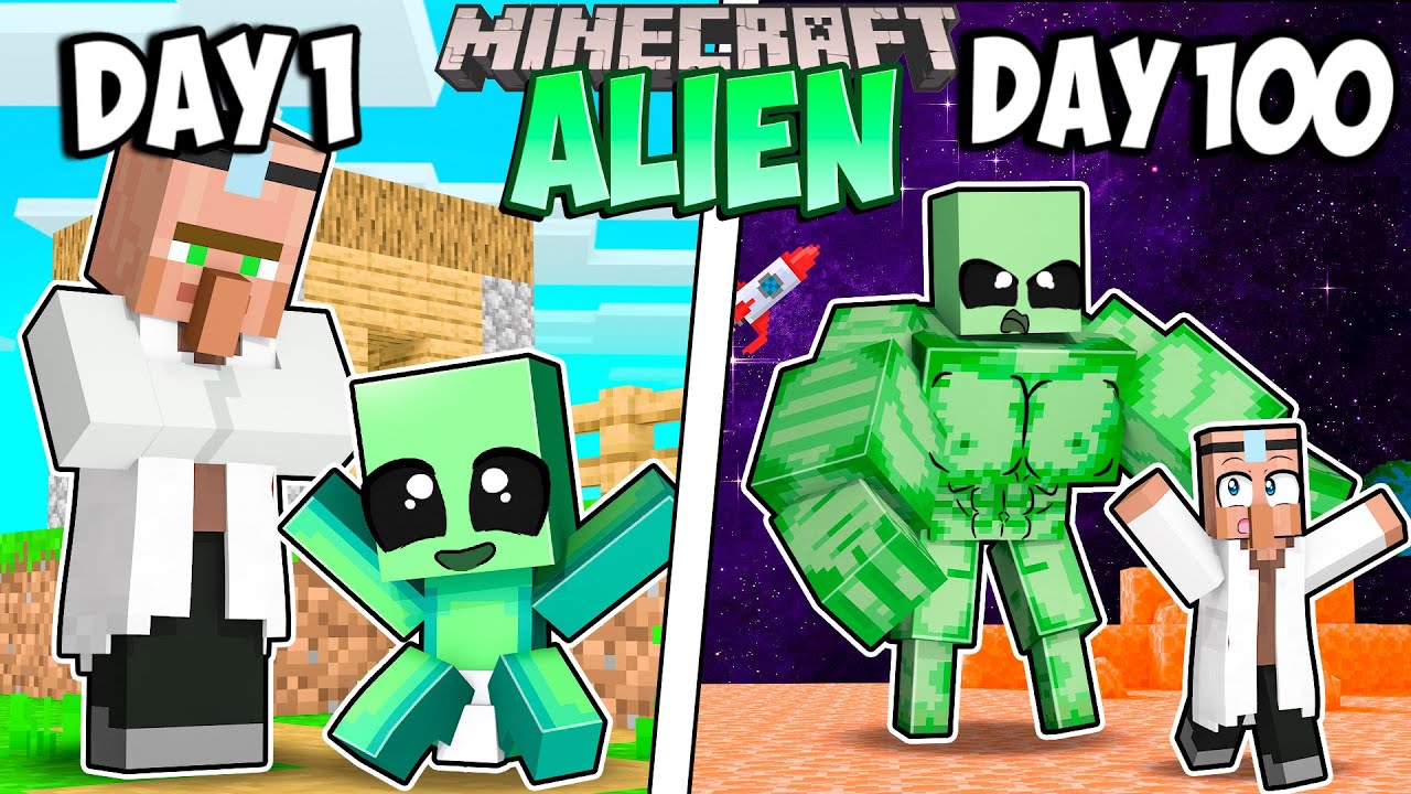 I Survived Days As An Alien In Minecraft Minecraft Videos