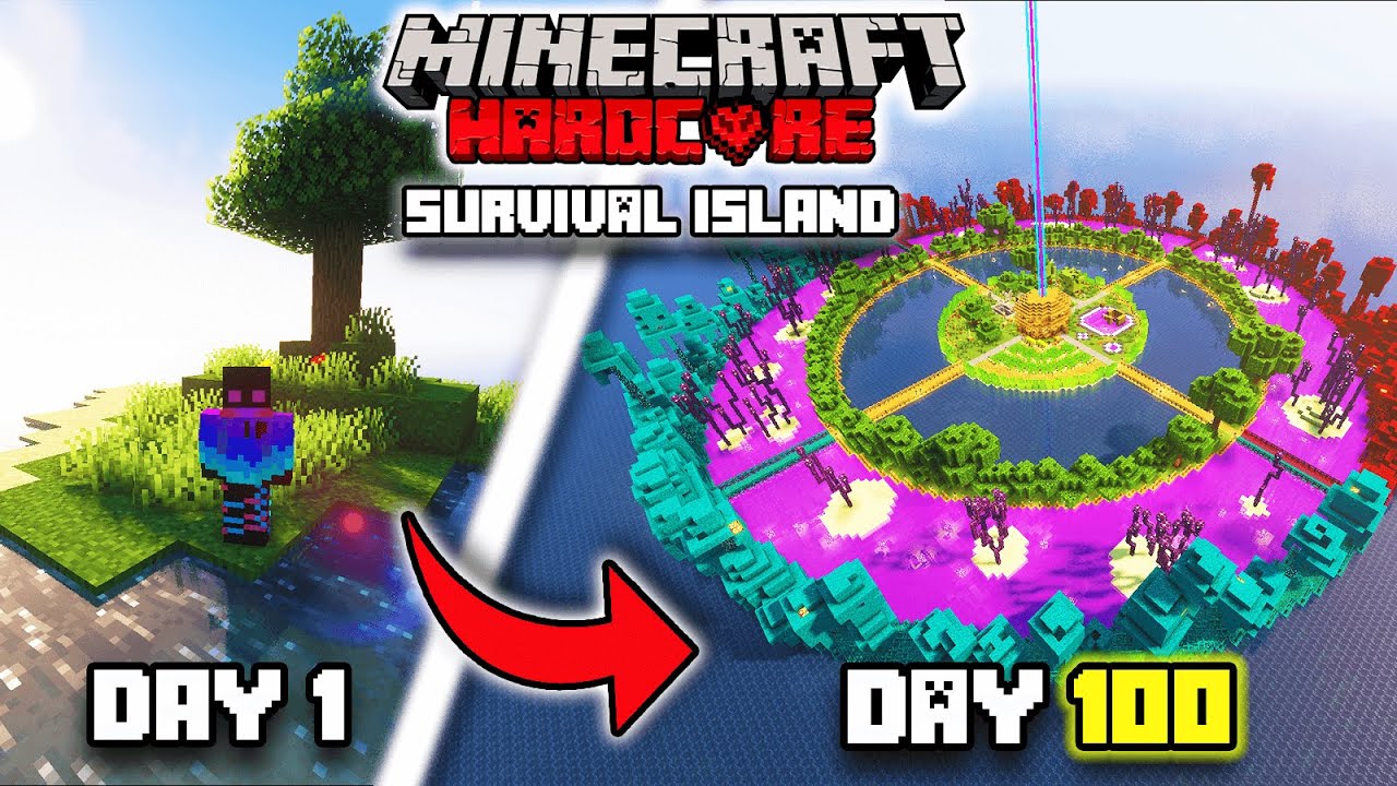 I Survived Days On A Survival Island In Minecraft Hardcore