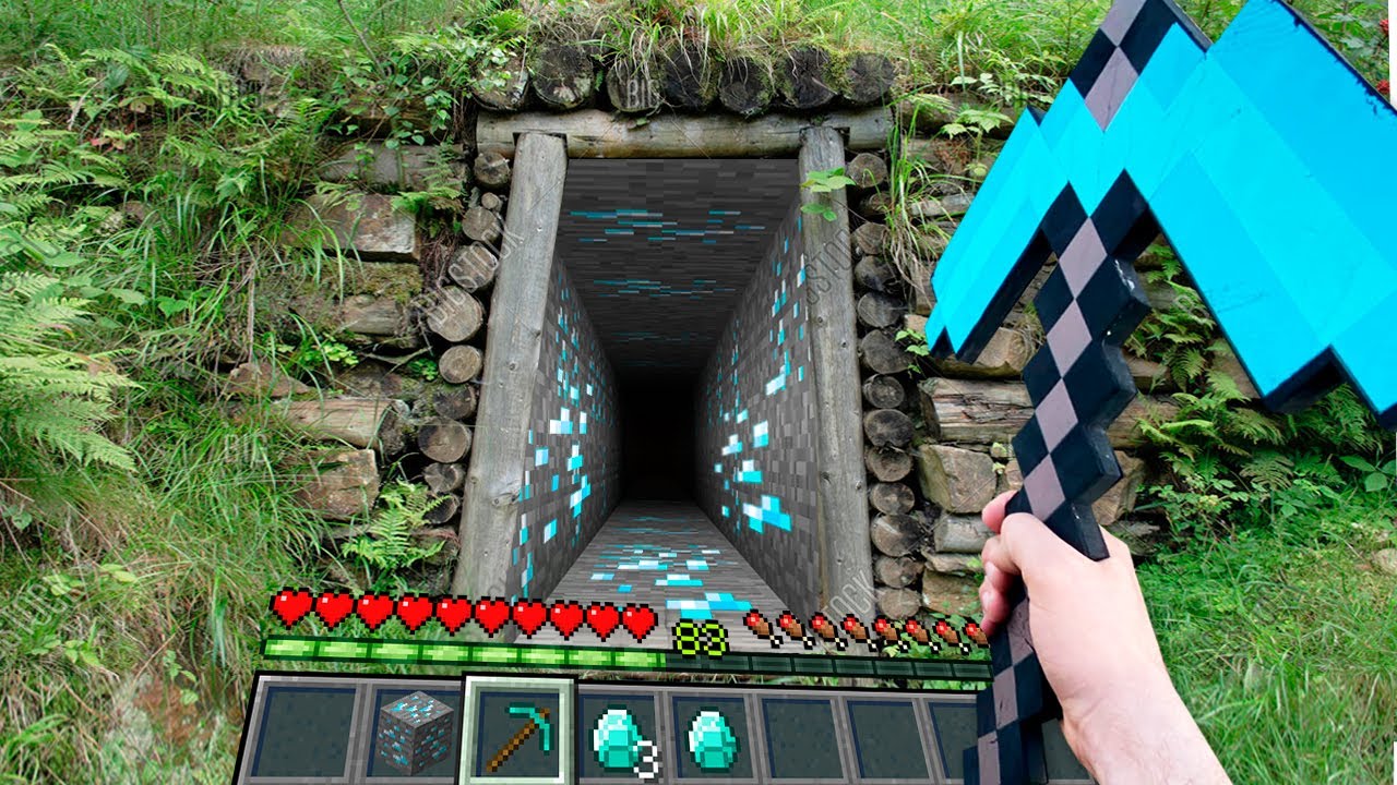 Minecraft In Real Life POV UNDERGROUND VILLAGER TUNNEL In Realistic