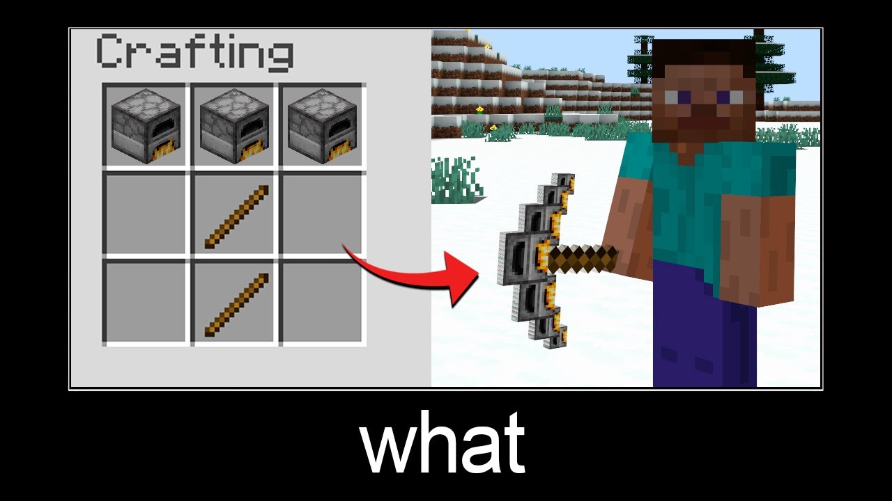 Minecraft Wait What Meme Part 59 A Pickaxe Made From Furnace