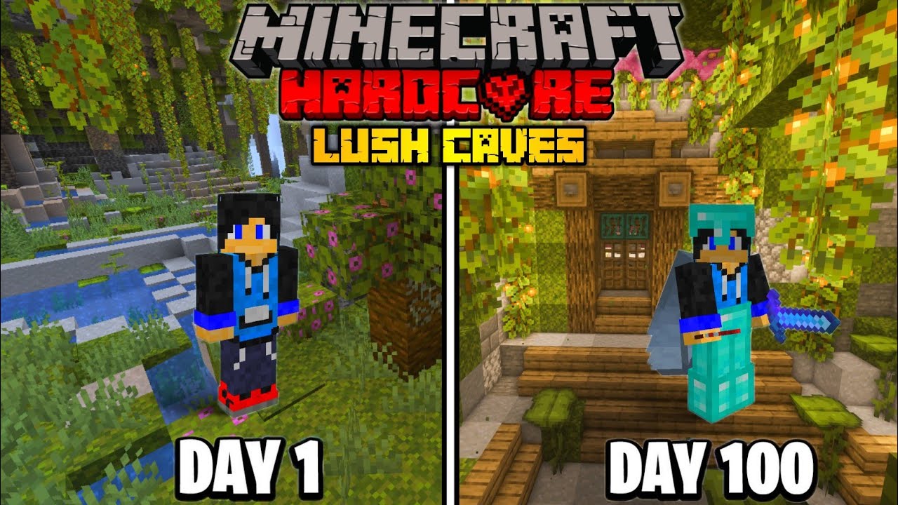 I Survived Days In Lush Cave Only World In Minecraft Hardcore