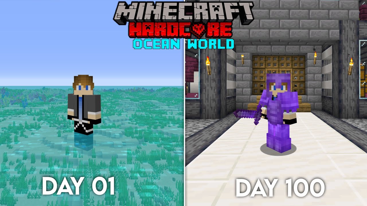 I Survived Days In Ocean Only World In Minecraft Hardcore Hindi