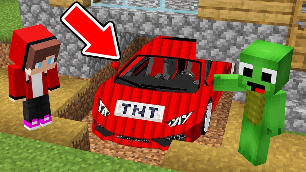 Mikey JJ Found Secret TNT Car Under House In Minecraft Maizen Mazien