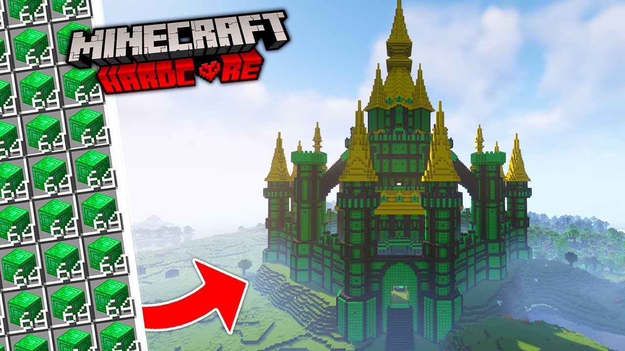 I Built A GIANT EMERALD CASTLE In Minecraft Hardcore HINDI