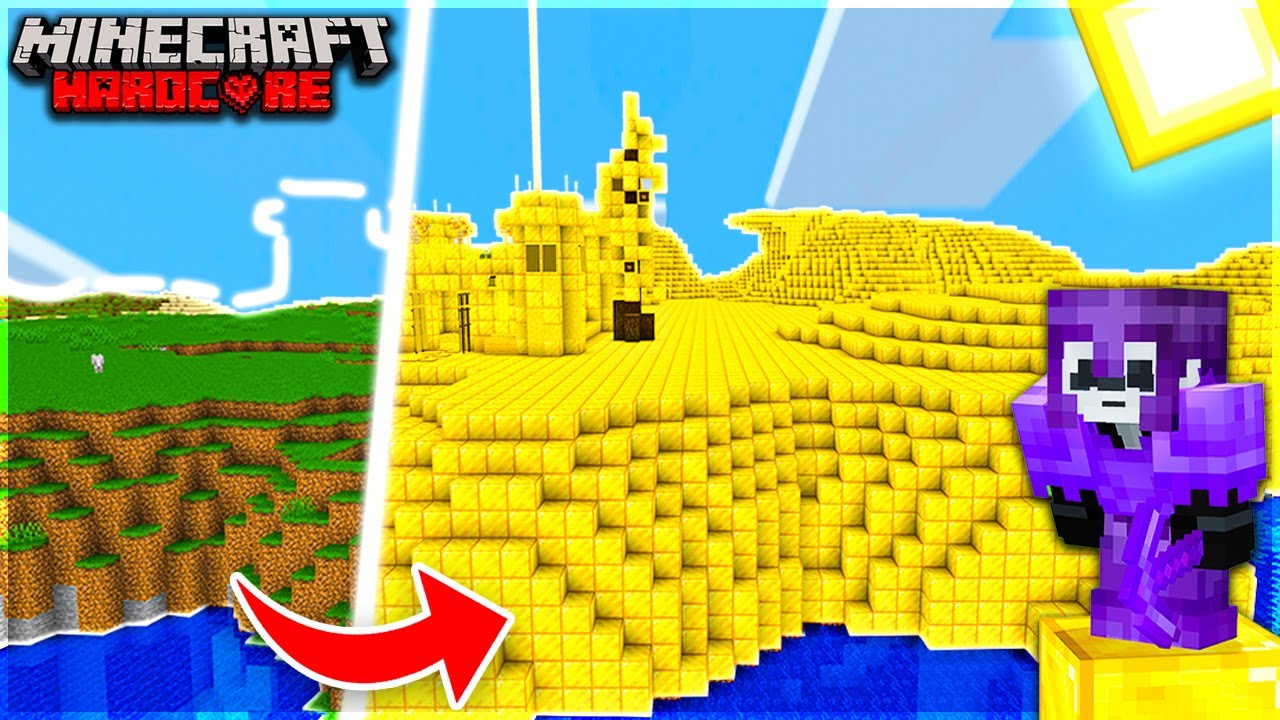 I Built The GOLD ISLAND In Minecraft Hardcore Minecraft Videos