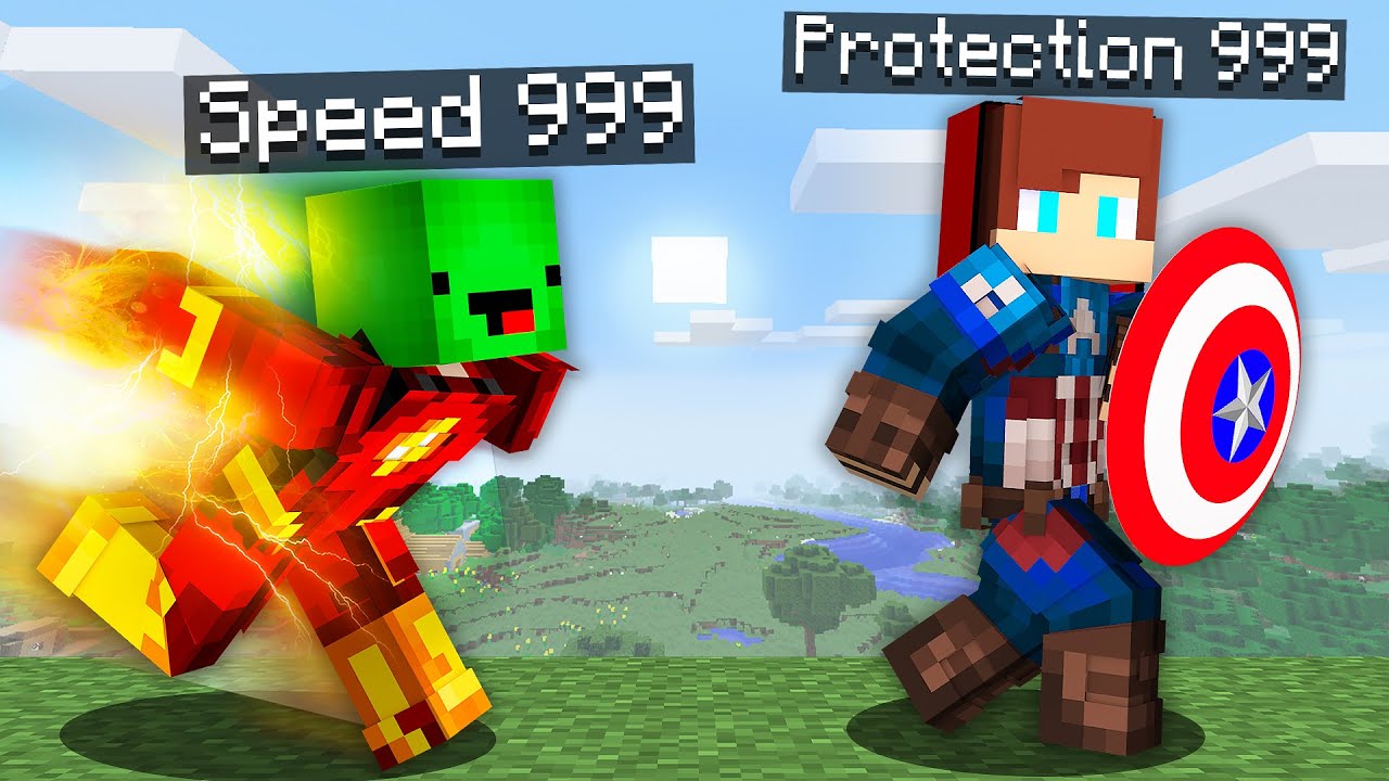 Overspeed Speedrunner Vs Overprotect Hunter In Minecraft Maizen