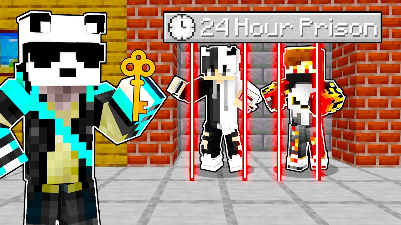 Locking Friends In A 24 HOURS PRISON In Minecraft Hindi Minecraft