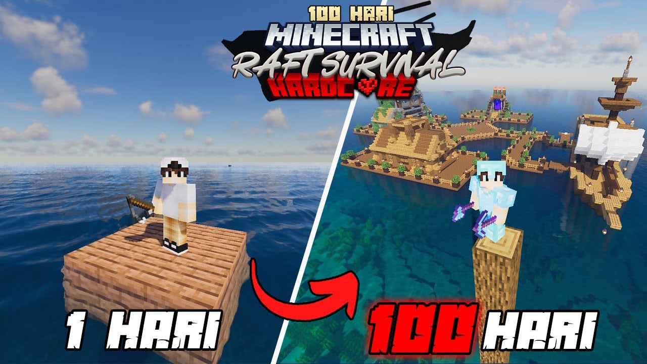 Hari Di Minecraft Raft Survival Hardcore Minecraft Videos