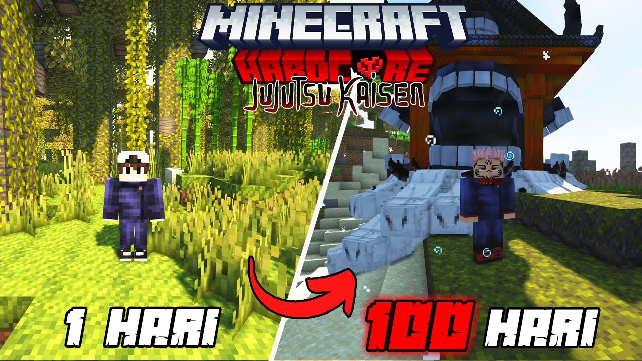 100 Hari Di Minecraft Hardcore Jujutsu Kaisen Minecraft Videos