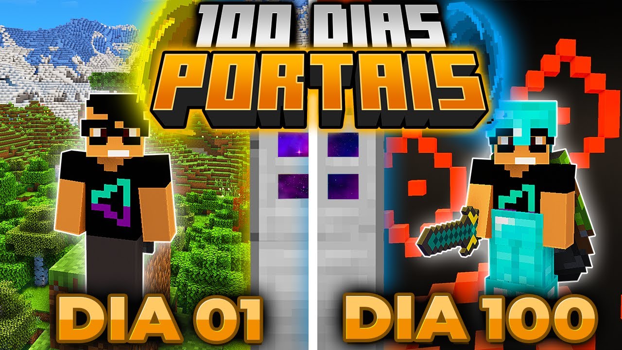 Sobrevivi Dias Portais Dimensionais No Minecraft O Filme