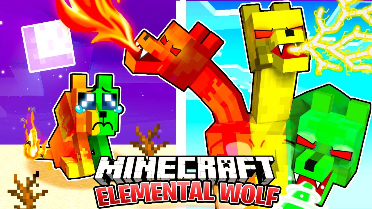 I Survived Days As An Elemental Wolf In Hardcore Minecraft