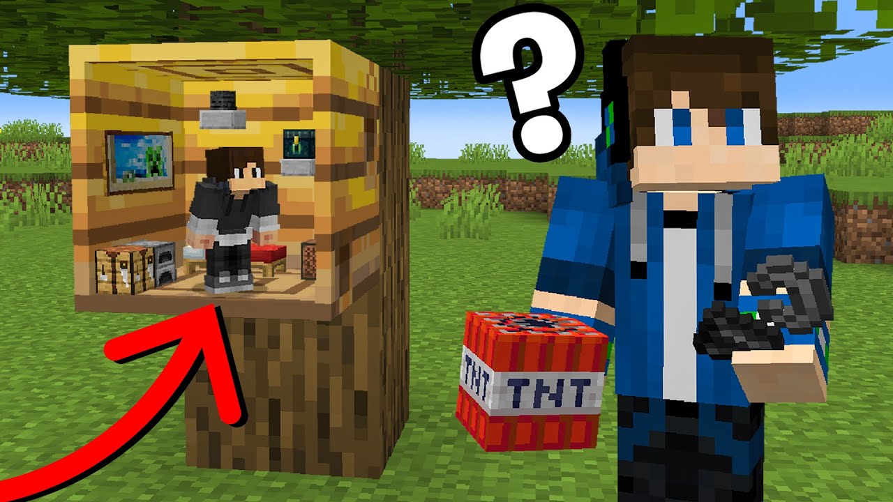 Using A Tiny Secret Base To Fool My Friend In Minecraft Minecraft Videos