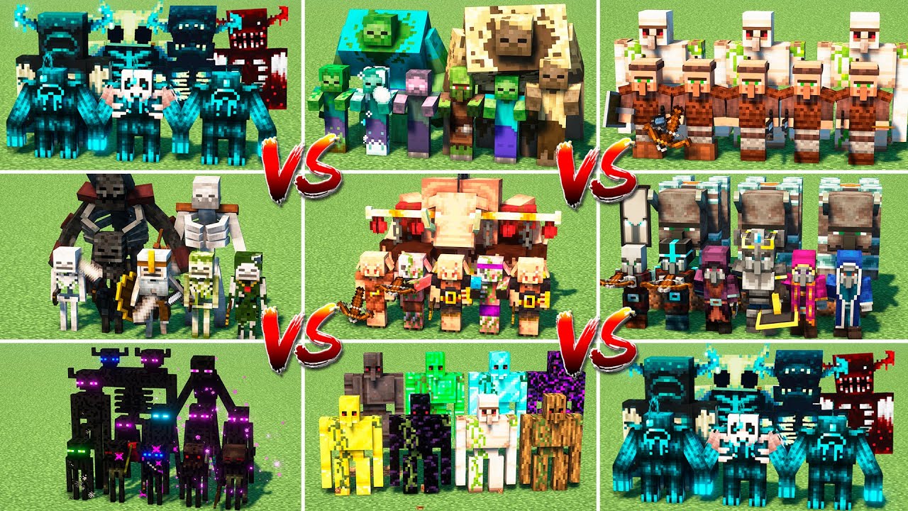 ALL MOBS ARMY TOURNAMENT In Minecraft Mob Battle WARDENS Vs ZOMBIES