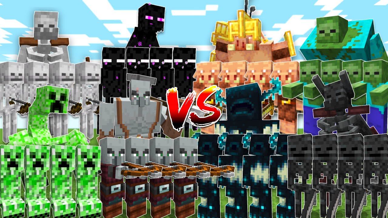 Massive MOB ARMY TOURNAMENT Minecraft Mob Battle Minecraft Videos