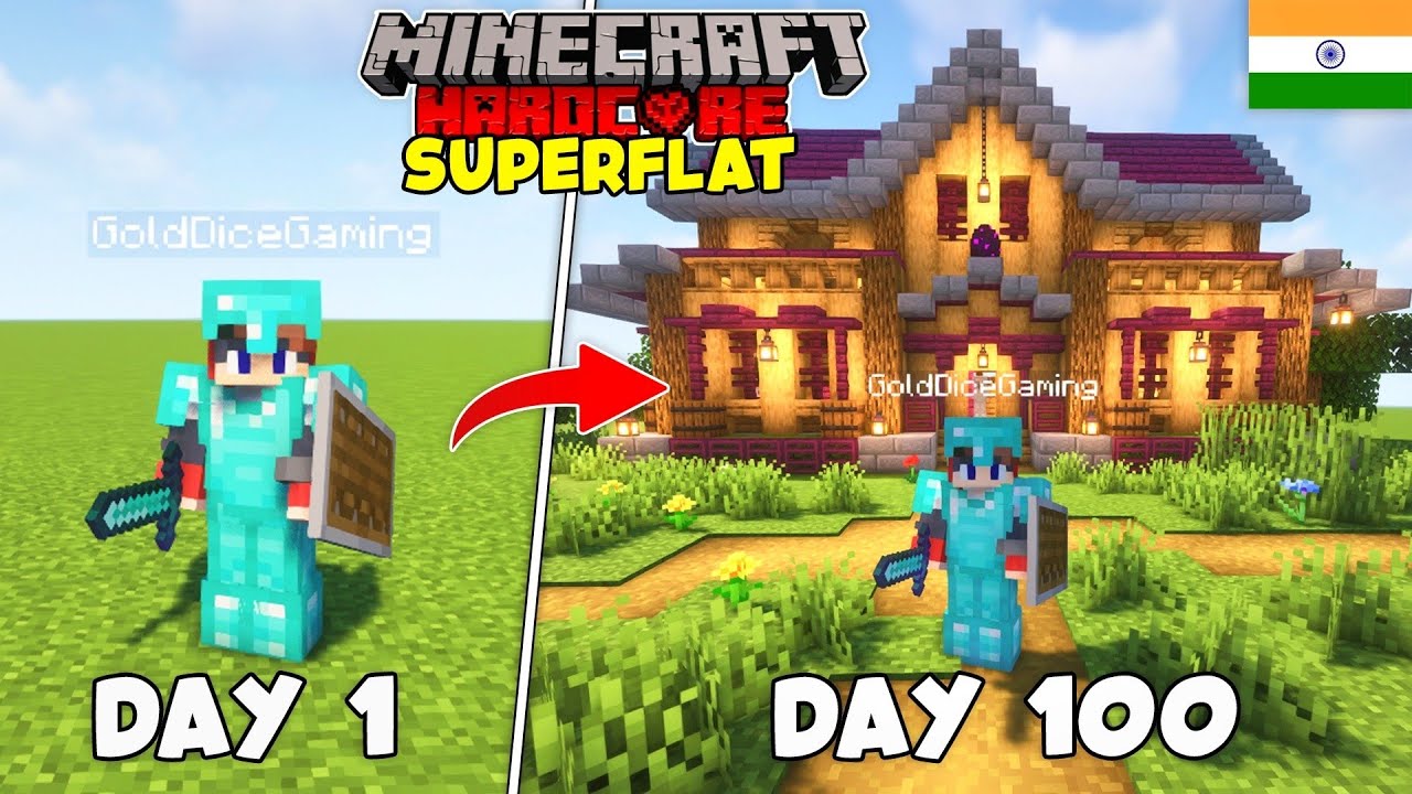 I Survived Days On Superflat World In Minecraft Hardcore Hindi