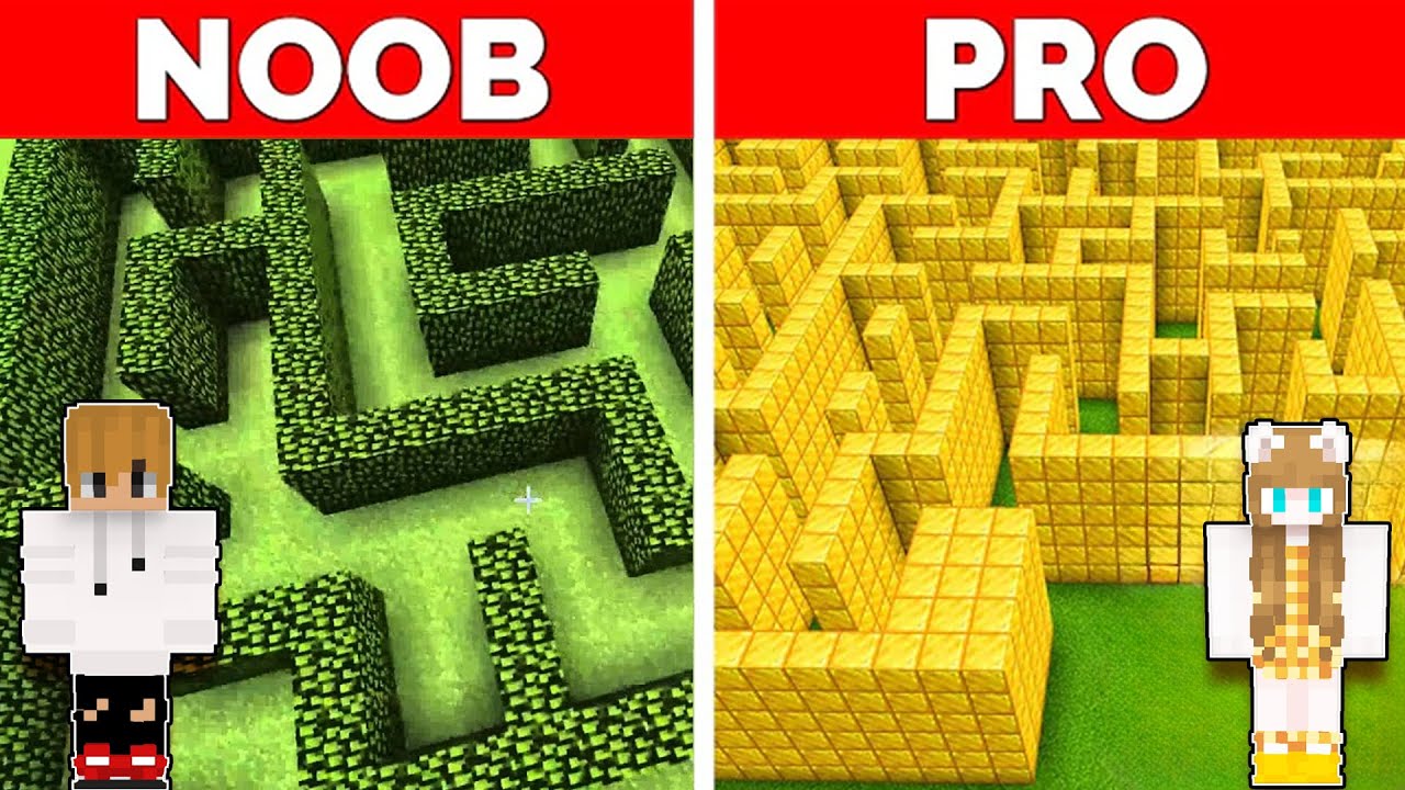 Minecraft Noob Vs Pro Giant Maze Build Challenge Tagalog