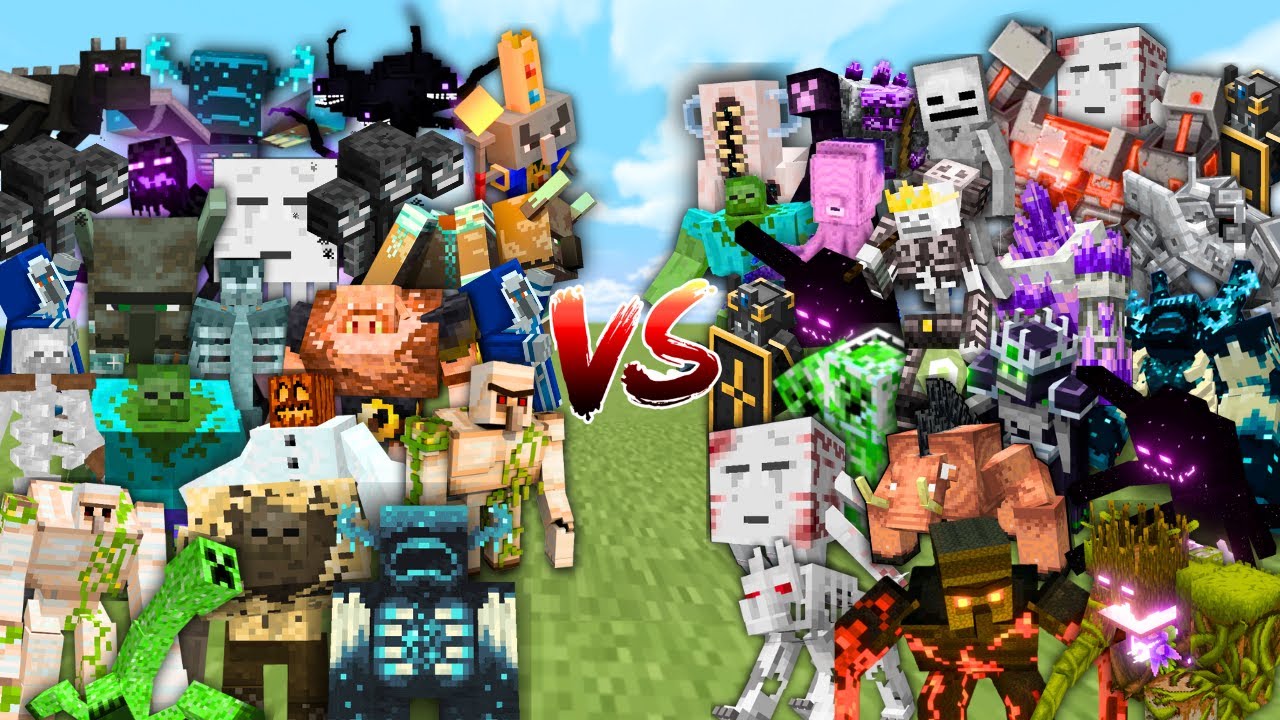 MINECRAFT BOSSES Vs OP BOSSES In Minecraft Mob Battle Minecraft Videos