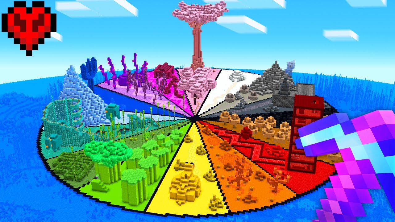 I Built An EVERY Colour Biome In Minecraft Hardcore Minecraft Videos