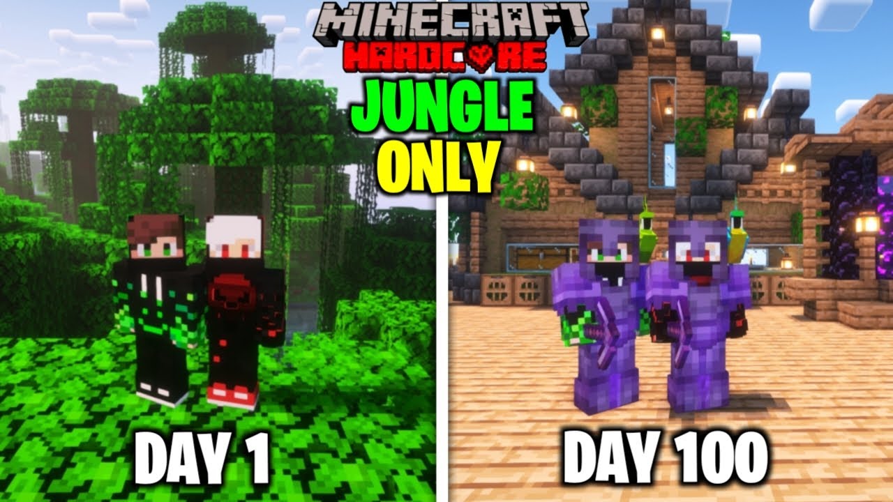 We Survived Days In Jungle Only World In Minecraft Hardcore Duo