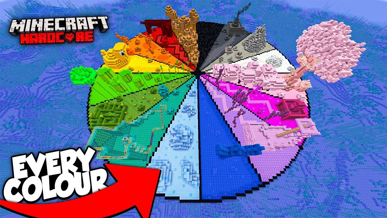 I Built An Every Colour Biome In Minecraft Hardcore Minecraft Videos