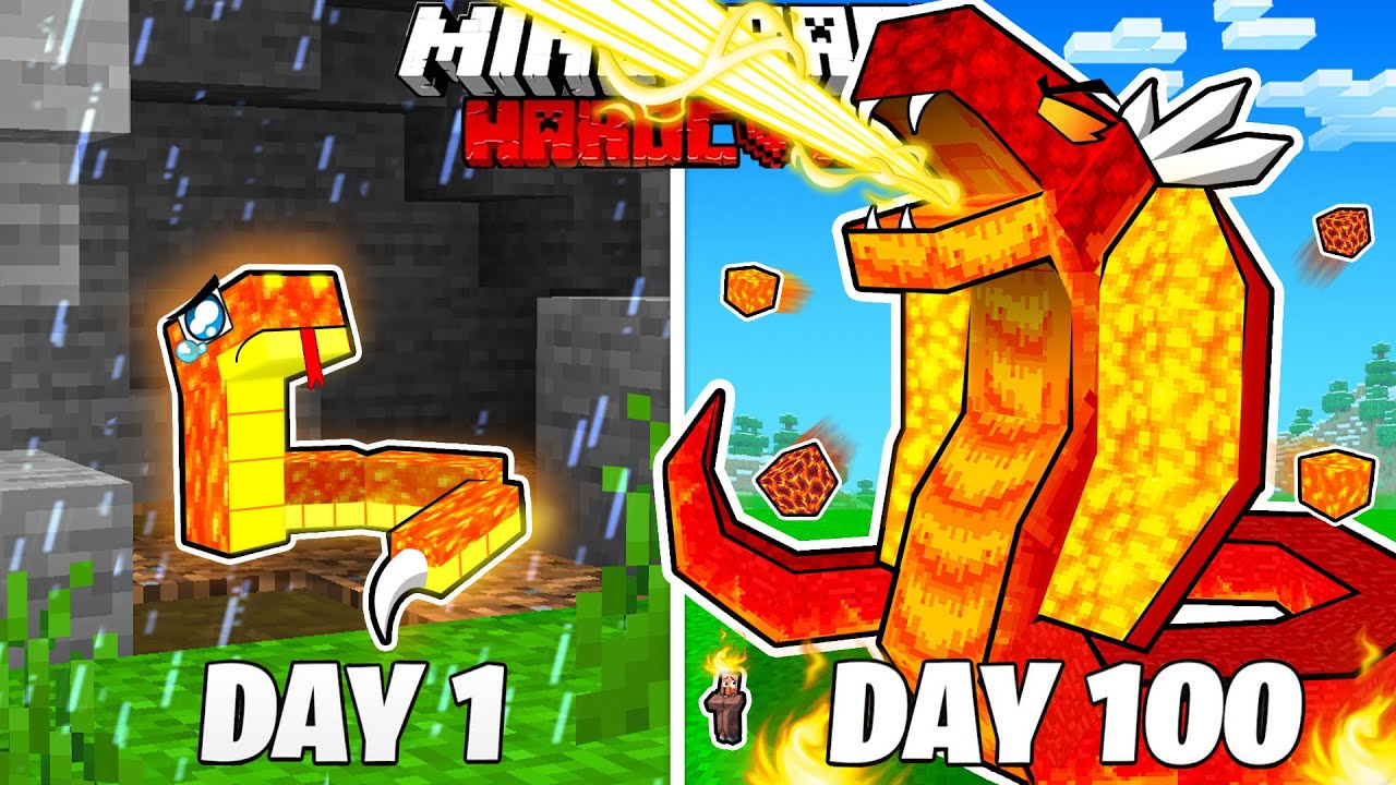 I Survived Days As A Lava Serpent In Hardcore Minecraft Minecraft