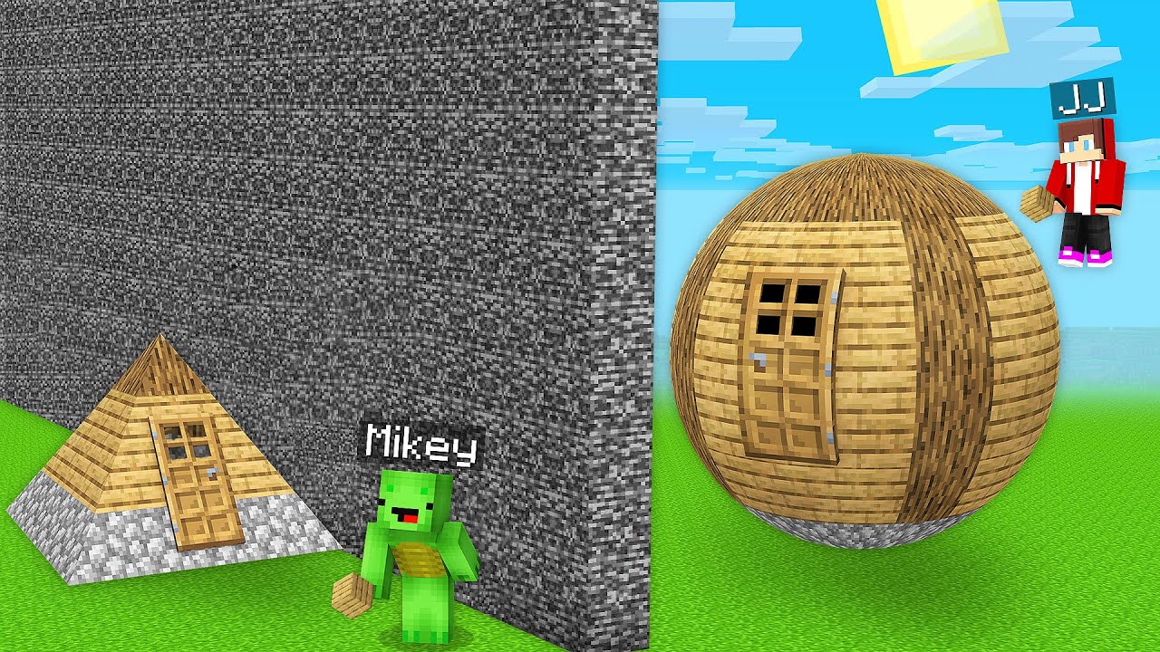 Jj And Mikey Cheated With Sphere Vs Pyramid House Build Battle In