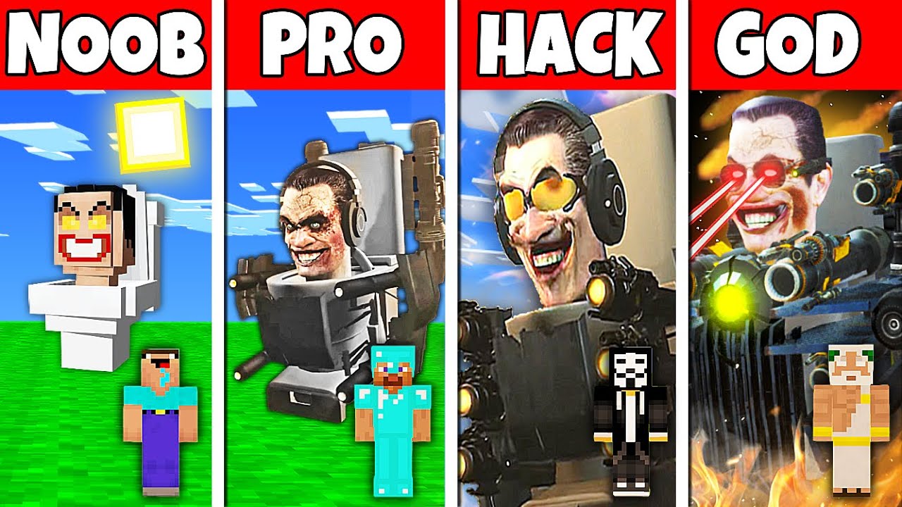 Minecraft Battle NOOB Vs PRO Vs HACKER Vs GOD G MAN SKIBIDI TOILET