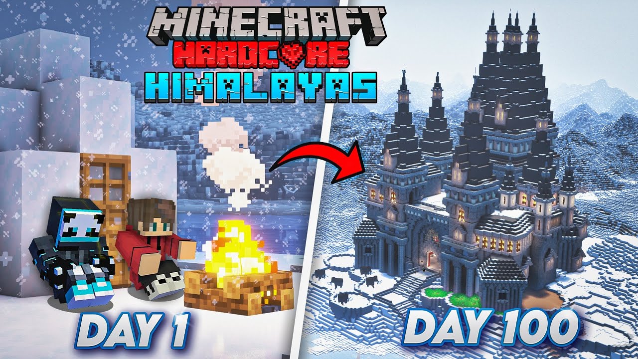 We Survived Days In Himalayas In Minecraft Hardcore Minecraft Videos