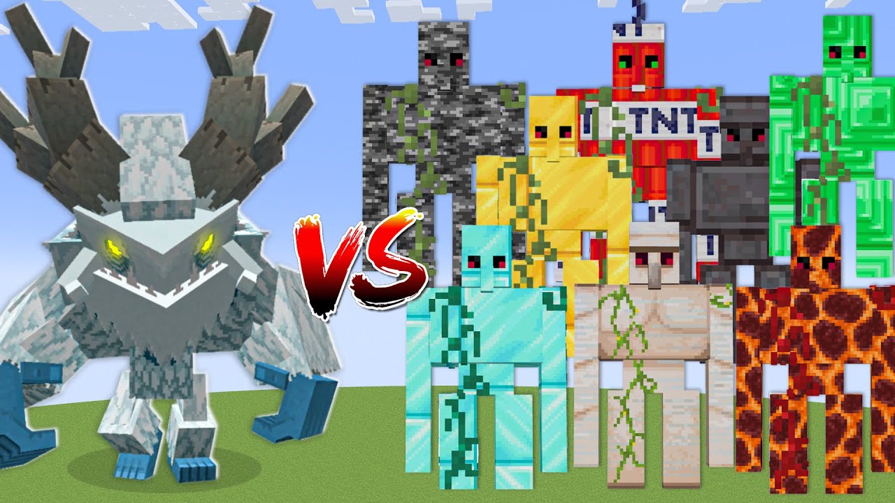 Frostmaw Vs ALL GOLEMS Minecraft Mob Battle Minecraft Videos