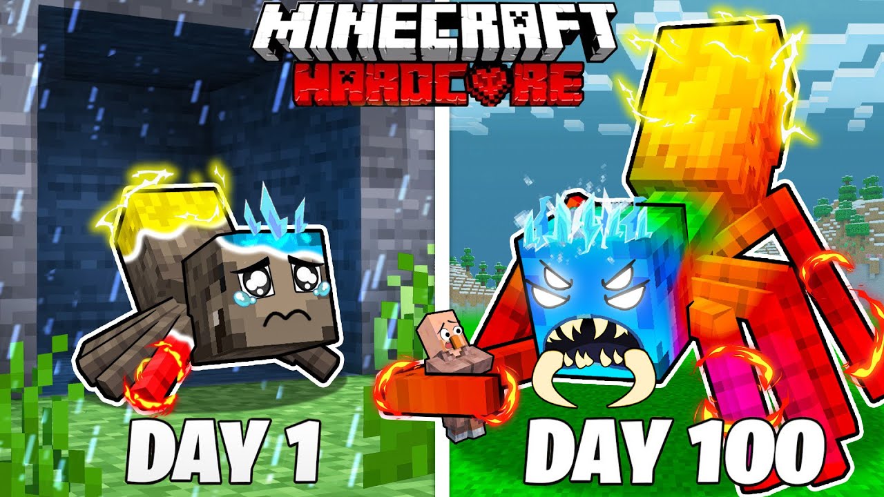 I Survived Days As An Elemental Spider In Hardcore Minecraft