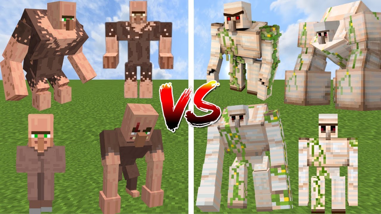 VILLAGER Vs IRON GOLEM AT EVERY AGE Minecraft Mob Battle Minecraft