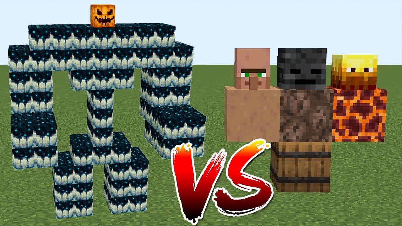 Mutant Warden Vs All Wither Skeleton Villager Vindicator Blaze