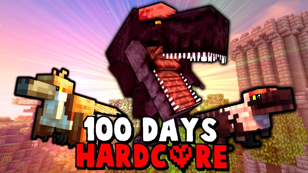 We Survived Days In Hardcore Minecraft In A World Of Dinosaurs