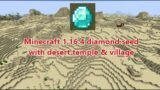 1.16.4 Minecraft diamond seed double desert temple with ruined nether portal and a village