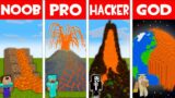 Minecraft NOOB vs PRO vs HACKER vs GOD: NOOB FOUND SECRET VOLCANO HOUSE! (Animation)