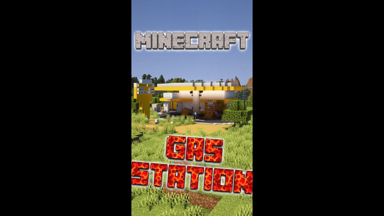 Minecraft Gas Station Timelapse #Shorts - Minecraft videos