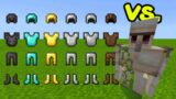 All Armor in Minecraft vs Iron Golem (Netherite, Diamond, Gold, Iron, Chain, Leather)